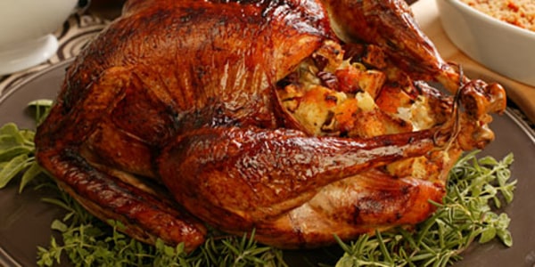 Classic roast turkey with herbed stuffing and old-fashioned gravy